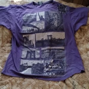 Purple Enyce long graphic t-shirt; 2XL